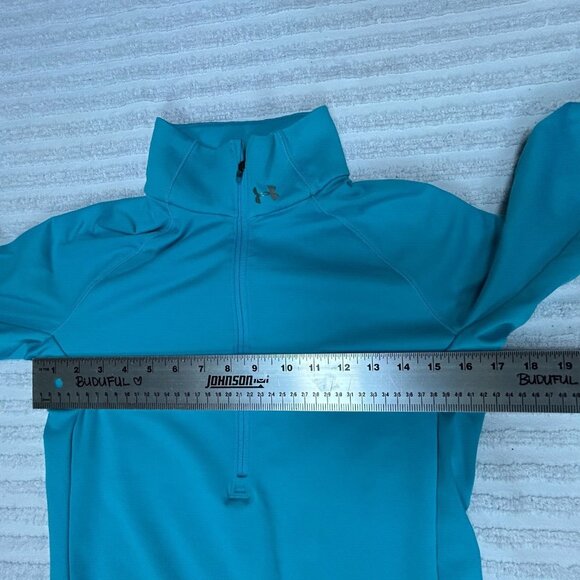 Under Armour Women's ColdGear 1/2 Zip Pullover Top Baselayer Blue Small/Medium - Picture 6 of 8